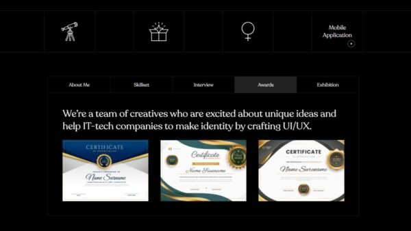 5. Drew Basic Portfolio Website - Awards Section - Grass Codes