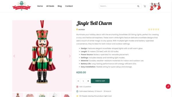 10. Christmas Premium eCommerce Website - Single Product Section