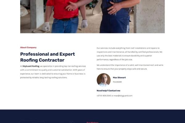 SkyGuard Roofing Standard Business Website