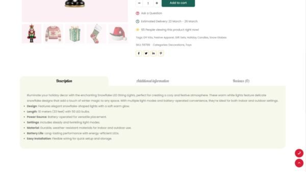 11. Christmas Premium eCommerce Website - Single Product Description Section
