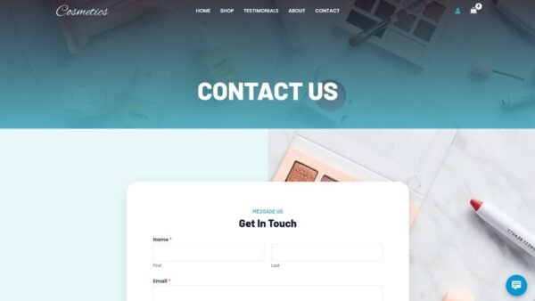 13. Cosmetics Standard eCommerce Website - Contact Us Page