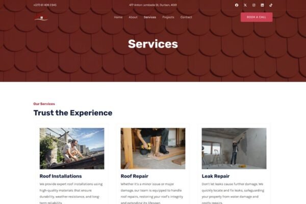 SkyGuard Roofing Standard Business Website
