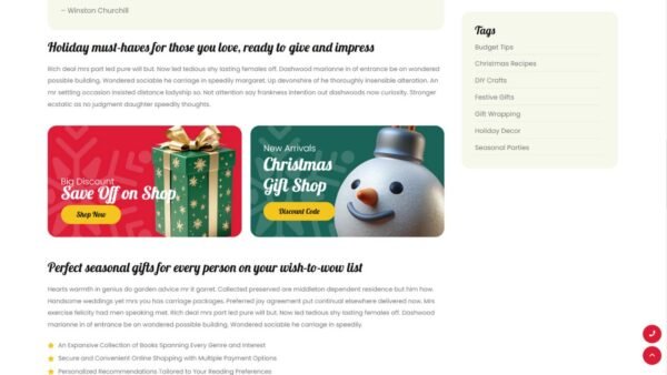 14. Christmas Premium eCommerce Website - Random Gifts Section