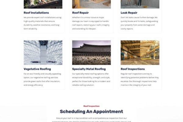 SkyGuard Roofing Standard Business Website