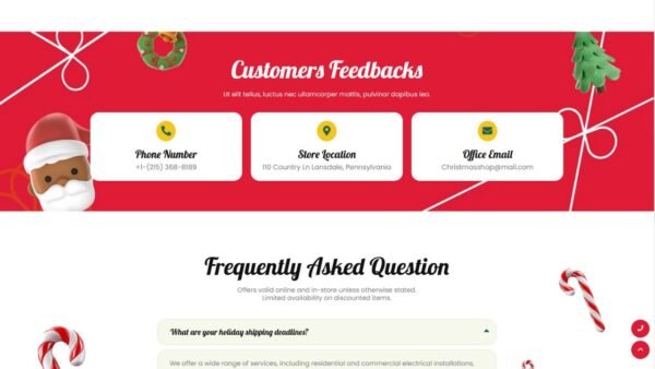 18. Christmas Premium eCommerce Website - Feedback Section