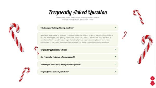 19. Christmas Premium eCommerce Website - FAQ's Section