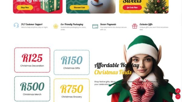 2. Christmas Premium eCommerce Website - Gift Cards Section
