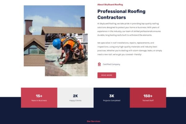 SkyGuard Roofing Standard Business Website