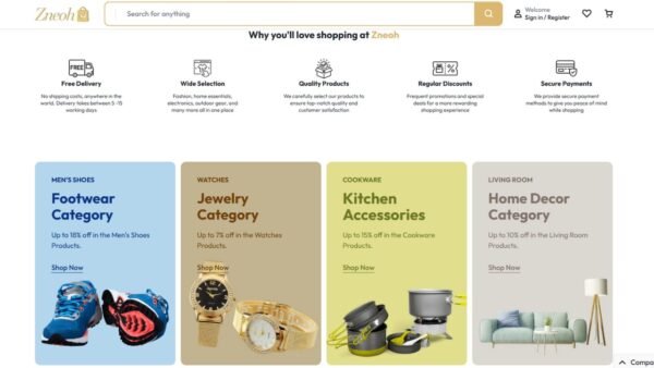 2. Zneoh Premium eCommerce Website - Why Us Section