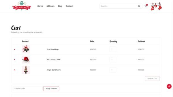20. Christmas Premium eCommerce Website - Cart Section