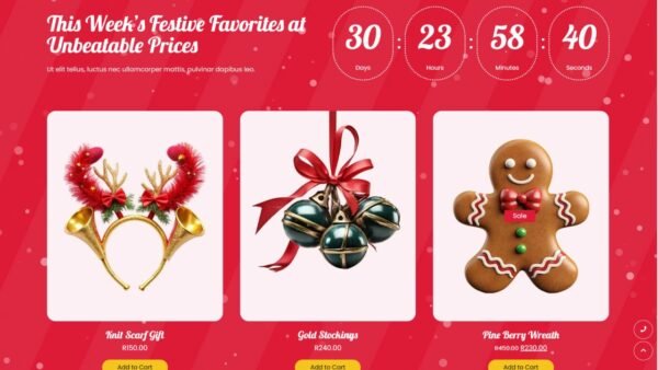 3. Christmas Premium eCommerce Website - Promo Section
