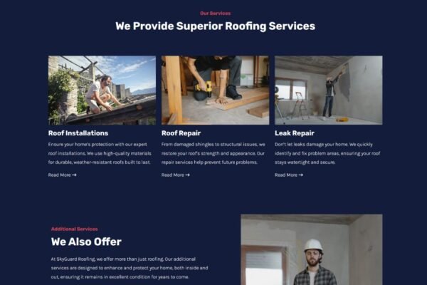 SkyGuard Roofing Standard Business Website