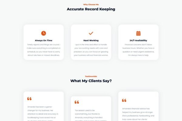 4. Amanda Wood Accountant Standard Business Website
