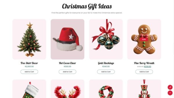 4. Christmas Premium eCommerce Website - Popular Items Section