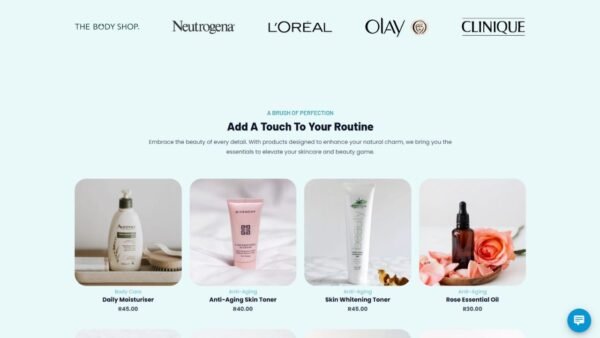 4. Cosmetics Standard eCommerce Website - Popular Products Section