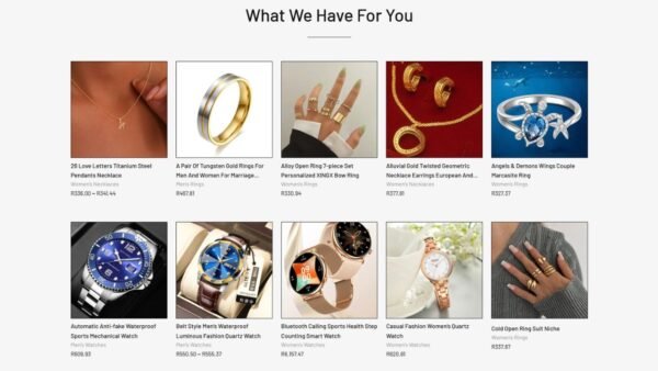 4. Jewelry Standard eCommerce Website - Popular Products Section