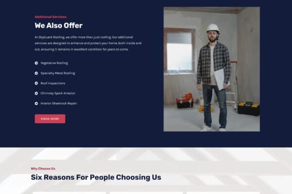 SkyGuard Roofing Standard Business Website