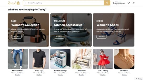 4. Zneoh Premium eCommerce Website - Categories Section