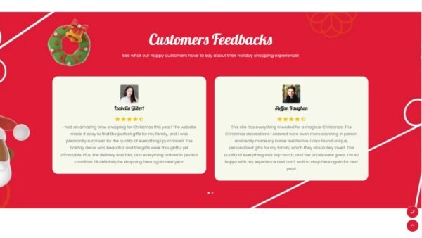 5. Christmas Premium eCommerce Website - Testimonials Section