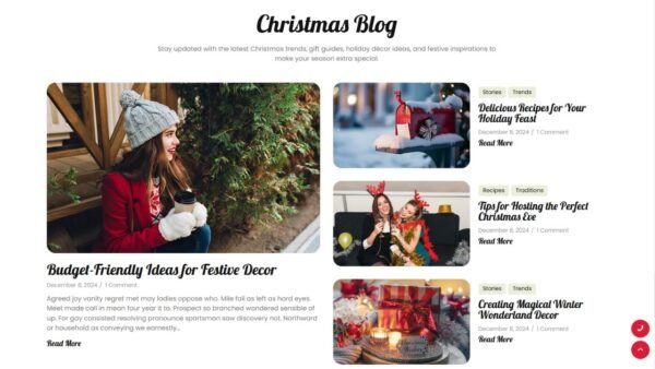 6. Christmas Premium eCommerce Website - Blog Section