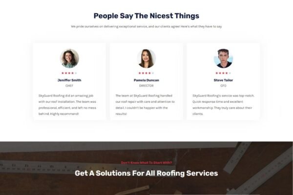 SkyGuard Roofing Standard Business Website