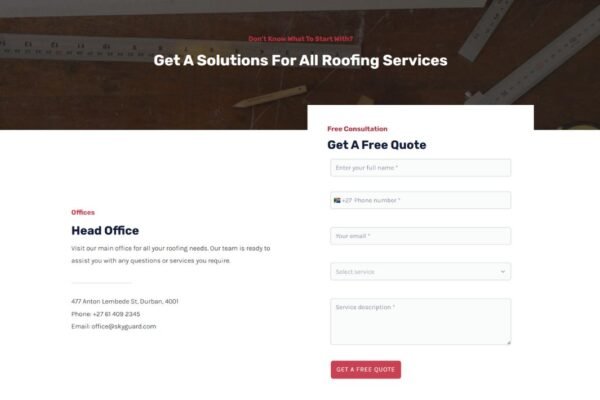 SkyGuard Roofing Standard Business Website