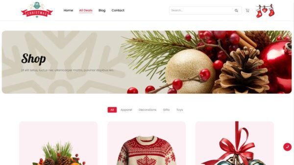 8. Christmas Premium eCommerce Website - Shop Section