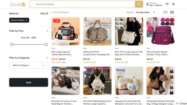 8. Zneoh Premium eCommerce Website - Category Items Section