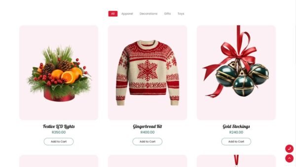 9. Christmas Premium eCommerce Website - Shop Categories Section