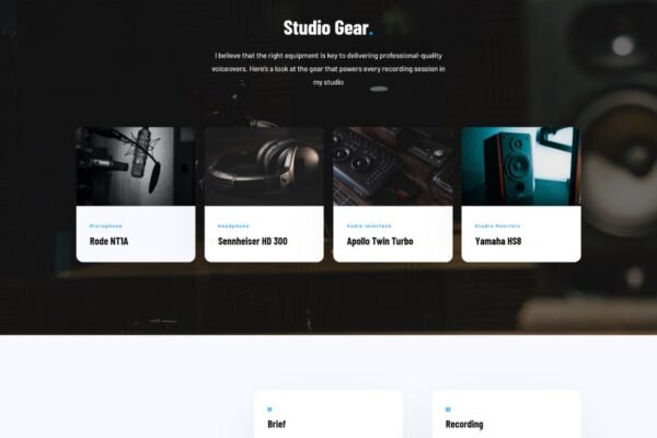 Professional Voiceover Artist Premium Portfolio Website