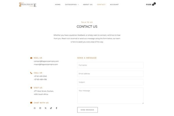 Fragrance eCommerce Website